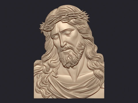 Jesus Christ Bas Relief Sculpture 3D Print Model