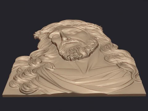 Jesus Christ Bas Relief Sculpture 3D Print Model