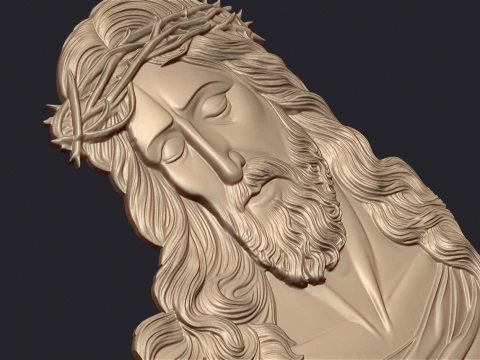 Jesus Christ Bas Relief Sculpture 3D Print Model