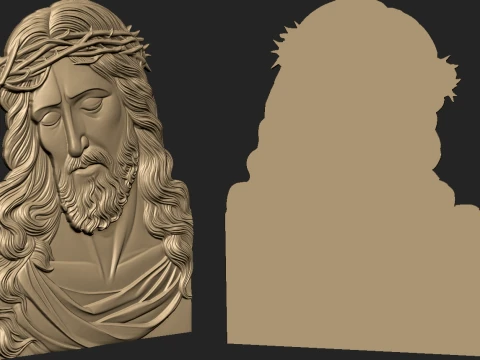 Jesus Christ Bas Relief Sculpture 3D Print Model