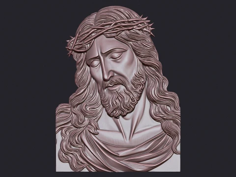 Jesus Christ Bas Relief Sculpture 3D Print Model