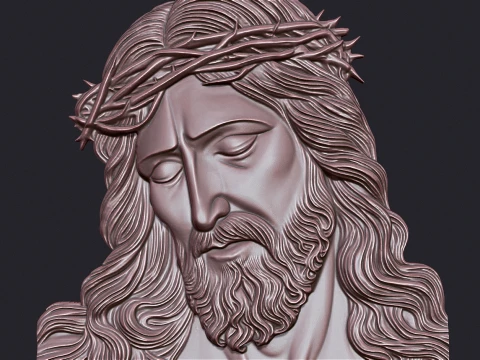 Jesus Christ Bas Relief Sculpture 3D Print Model