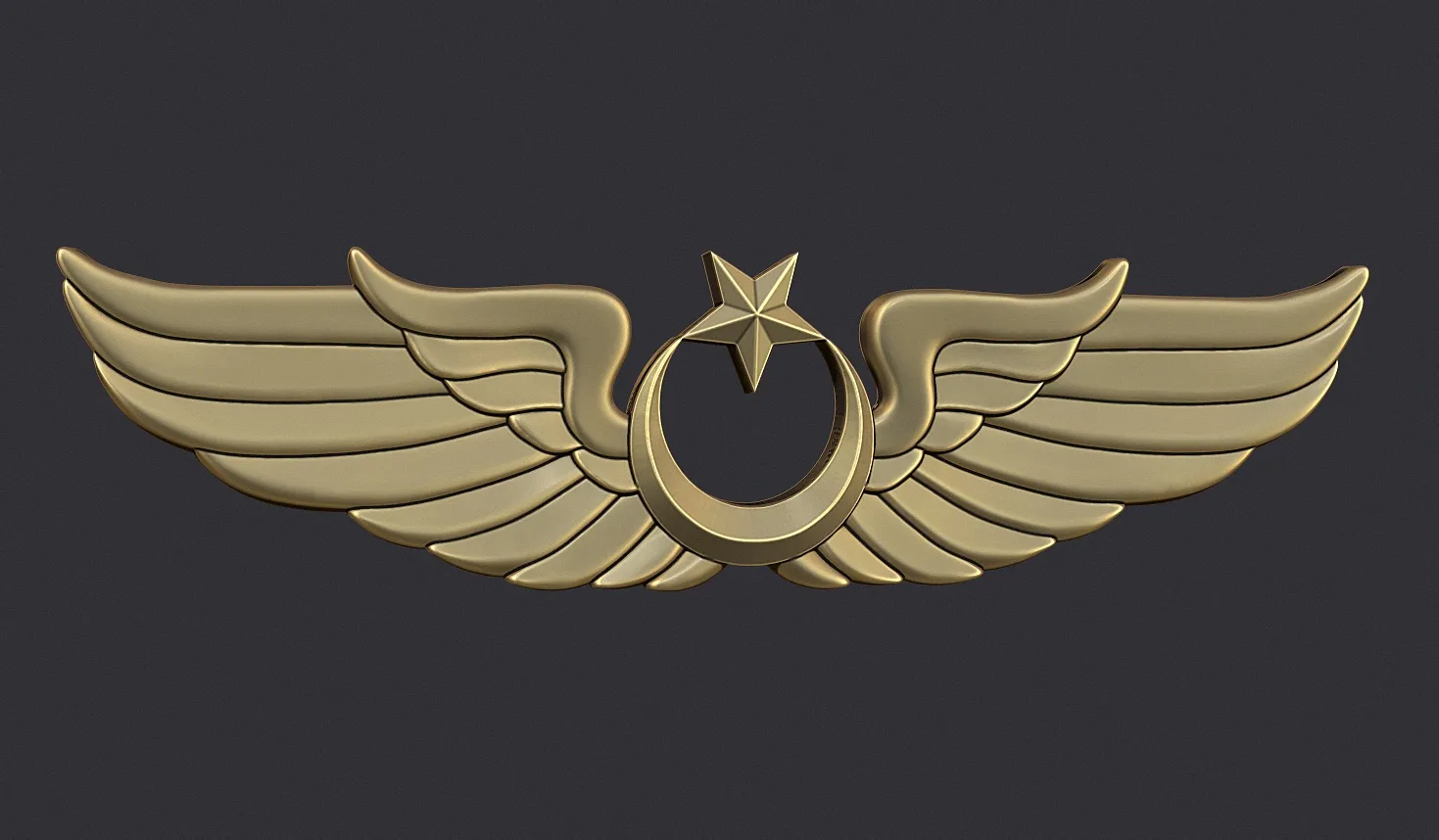 Pilot Badge of Turkish Air Force 3D print model 3D Print Model .c4d .max .obj .3ds .fbx .stl .blend 