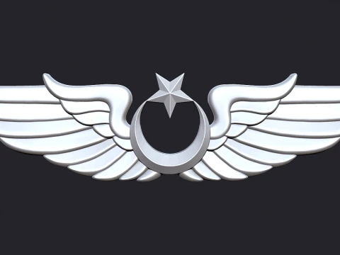 Pilot Badge of Turkish Air Force 3D print model 3D Print Model