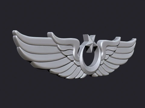 Pilot Badge of Turkish Air Force 3D print model 3D Print Model