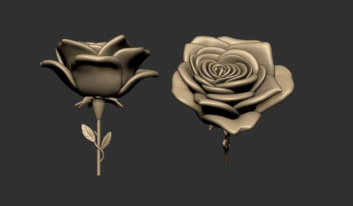 Rose 3D Print Model .c4d .max .obj .3ds .fbx .stl .blend