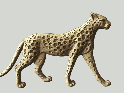2 Pack Panther Leopard Bas Relief Wall Decor - CNC Router 3D Print STL File 3D Print Model