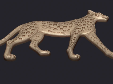 2 Pack Panther Leopard Bas Relief Wall Decor - CNC Router 3D Print STL File 3D Print Model
