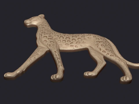 2 Pack Panther Leopard Bas Relief Wall Decor - CNC Router 3D Print STL File 3D Print Model