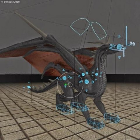 black dragon rigged and game ready 3D Model .c4d .max .obj .3ds .fbx .stl .blend 