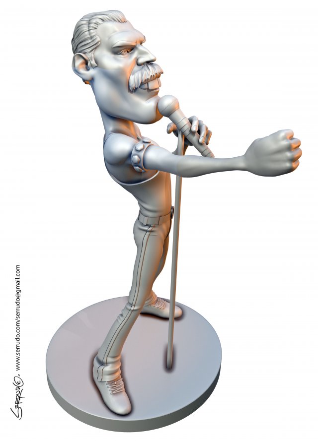 Fredy Mercuri 3D Модель .c4d .max .obj .3ds .fbx .stl .blend 