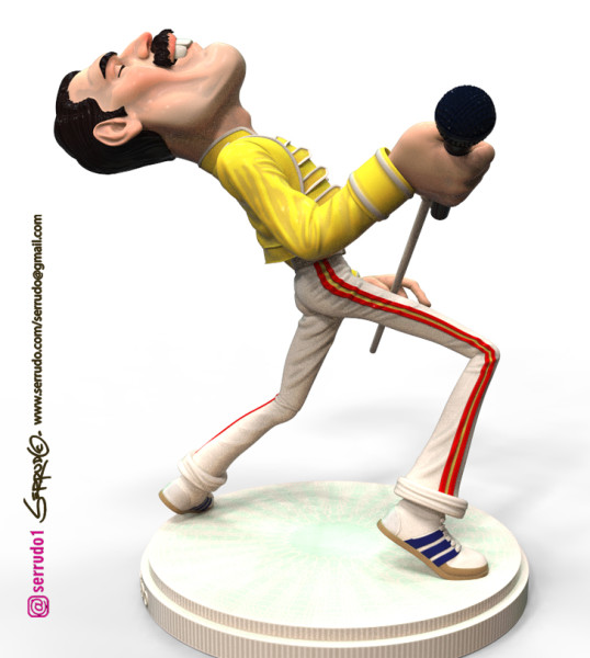 Fredy mercuri Modelo de Impressão 3D .c4d .max .obj .3ds .fbx .stl .blend 