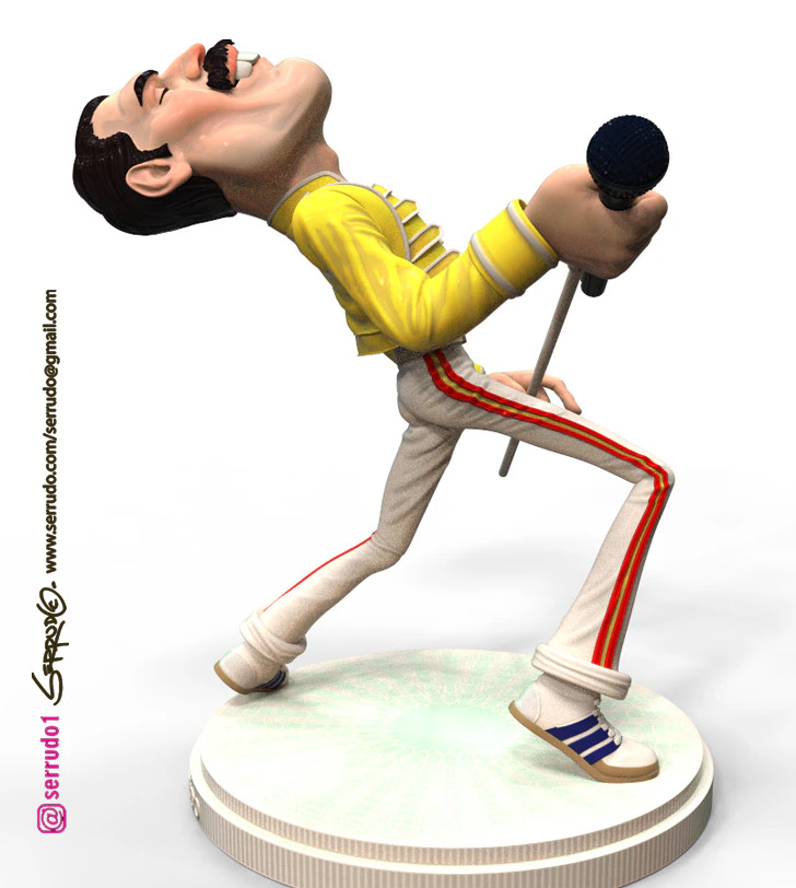 Fredy mercuri 3D Print Model .c4d .max .obj .3ds .fbx .stl .blend 