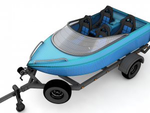 Mini Jet Boat And Trailer Modelo 3D