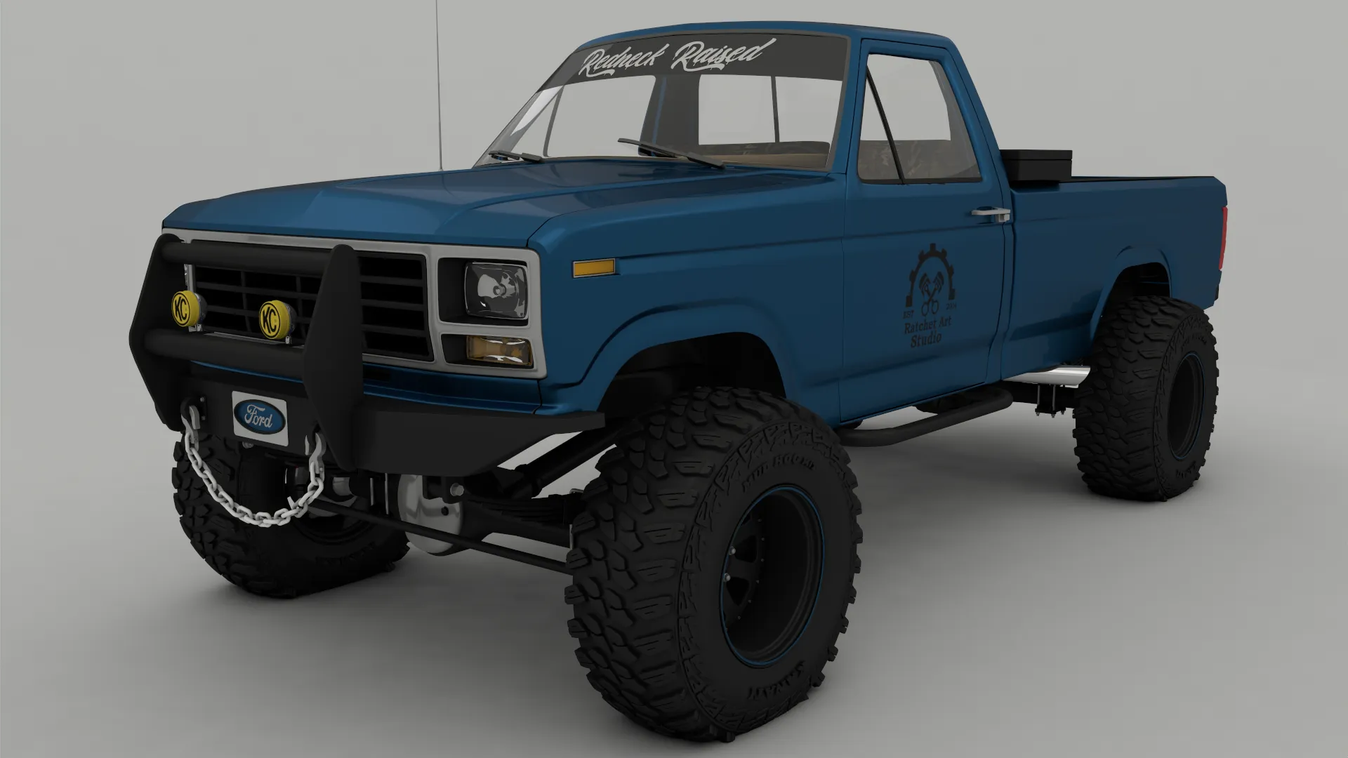 Ole Classic Pickup Truck 3D Model .c4d .max .obj .3ds .fbx .stl .blend 