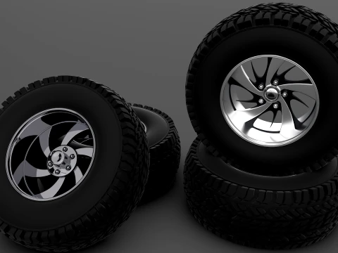 Pack de roues et de pneus modulaires haut de gamme Modèle 3D
