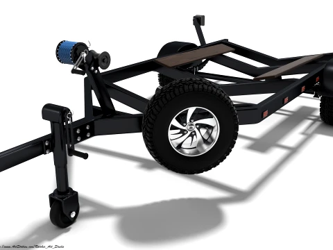 Custom Marine Trailer 3D Model