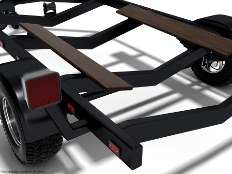 Custom Marine Trailer 3D Model