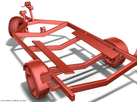 Custom Marine Trailer 3D Model
