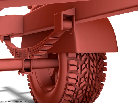 Custom Marine Trailer 3D Model
