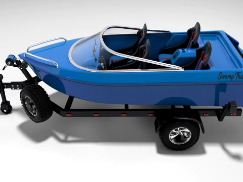 High-Performance Jet Boat and Trailer Kit 3D Model