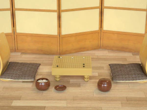 go game set in asian interior 3D Model