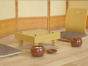 go game set in asian interior 3D मॉडल