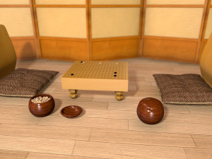 go game set in asian interior 3D मॉडल