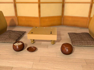 go game set in asian interior 3D Model