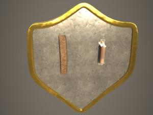 shield with strapped fangs and ornaments Modelo 3D