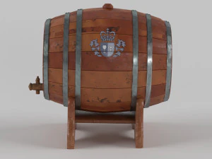 стара модель винної бочки 3D Модель