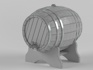 old wine barrel model Modelo 3D