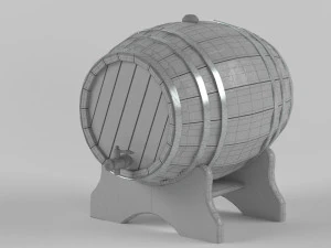 стара модель винної бочки 3D Модель