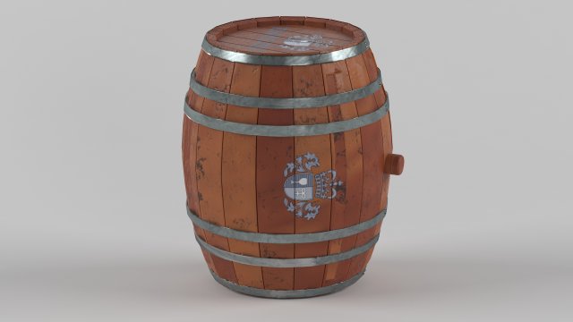 old wooden barrel Modello 3D .c4d .max .obj .3ds .fbx .stl .blend 