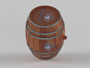 old wooden barrel Modello 3D