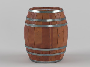 old wooden barrel Modello 3D