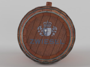 old wooden barrel Modello 3D