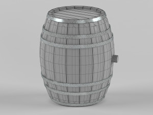 old wooden barrel Modello 3D