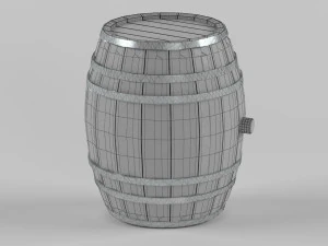 стара дерев'яна бочка 3D Модель