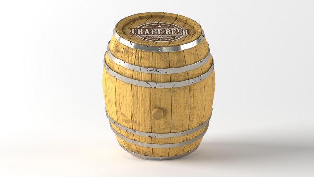 old wooden barrel 3D 模型 .c4d .max .obj .3ds .fbx .stl .blend