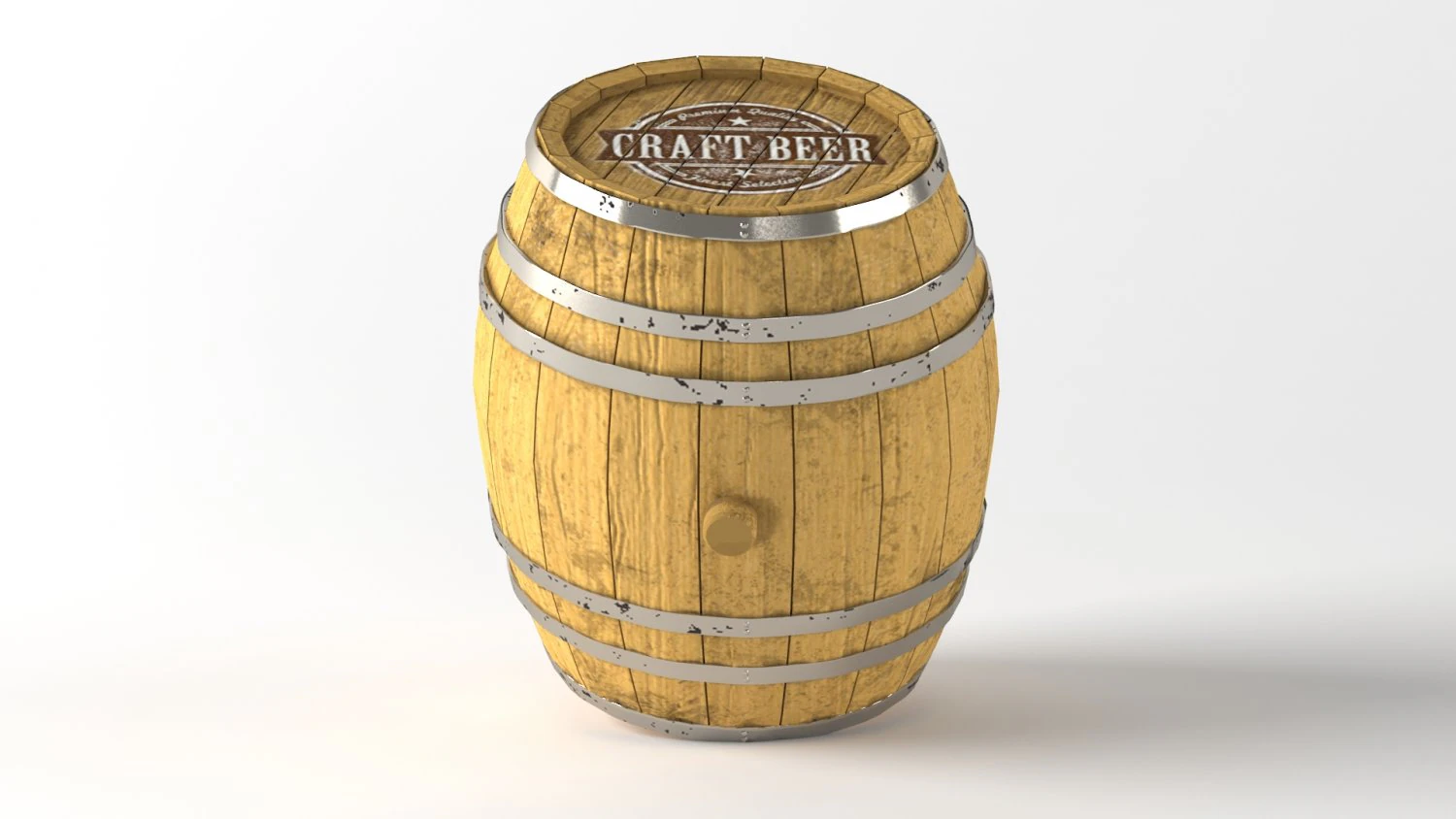 old wooden barrel 3D Model .c4d .max .obj .3ds .fbx .stl .blend 