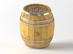 오래된 나무통 3D 모델