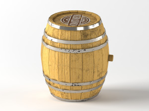 old wooden barrel 3D 模型