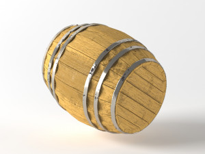 old wooden barrel 3D 模型