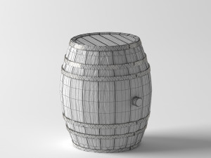 old wooden barrel 3D 模型