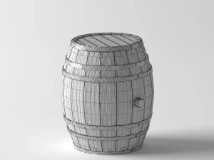 old wooden barrel 3D Model