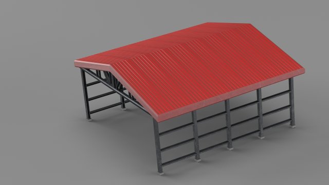 industrial canopy roof Modèle 3D .c4d .max .obj .3ds .fbx .stl .blend 