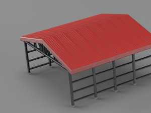 industrial canopy roof 3D 모델
