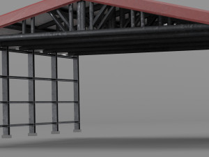 industrial canopy roof Modèle 3D
