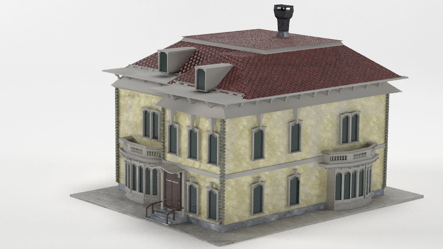 old victorian house pbr 3D Model .c4d .max .obj .3ds .fbx .stl .blend